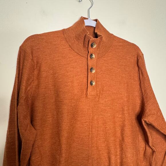 Red Ale by Alesbury Mock Neck Henley Sweater in Rust NWOT Size Medium - Picture 2 of 8